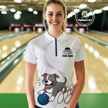 Load image into Gallery viewer, Custom Funny French Bulldog Bowling Women Polo &amp; 1/4 Zip Shirts Bowling Team Jerseys HNT94