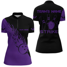 Load image into Gallery viewer, Strike Bowling Quarter-Zip Shirt For Women Custom Bowling Team Jersey BDT195