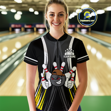 Load image into Gallery viewer, Custom Funny Bowling Women Shirts Bowling Uniform Polo &amp; 1/4 Zip Bowling Team Jerseys HNT101