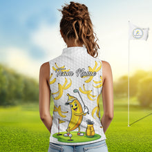 Load image into Gallery viewer, Funny Banana Pattern Golf Womens Sleeveless Polo Shirt, Team Golf Clothes, Golf Gifts NBT610