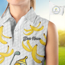 Load image into Gallery viewer, Funny Banana Pattern Golf Womens Sleeveless Polo Shirt, Team Golf Clothes, Golf Gifts NBT610