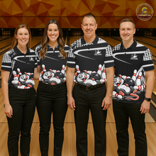 Load image into Gallery viewer, Personalized Funny Opossum Bowling Shirt Bowling Jersey for Women Bowling Polo &amp; Quarter-Zip QZT847