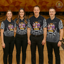 Load image into Gallery viewer, Funny King Pins Bowling Team Shirt for Men Custom Tribal Buddies Bowling Jersey Polo &amp; 1/4 Zip QZT946