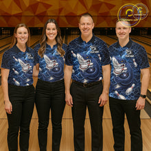 Load image into Gallery viewer, Blue Lightning Thunder Angry Shark Bowling shirts For Men Custom Shark Bowling Team Jerseys NQS11539