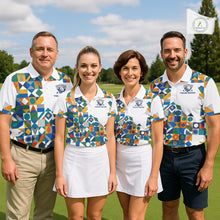 Load image into Gallery viewer, Colorful Geometric Custom Womens Golf Polo Shirts, Golf Jerseys For Golfer NHT840