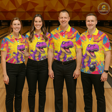 Load image into Gallery viewer, Custom Graffiti Dinosaur Bowling Jersey for Men Unisex Bowling Shirts for Team Polo &amp; 1/4 Zip HNT240