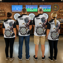 Load image into Gallery viewer, Custom American Eagle Dart Shirs for Men Patriotic Dartboard Shirt Gift Dart Jersey DHT4