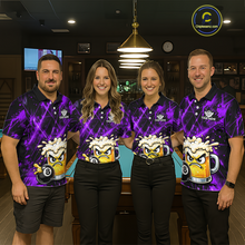 Load image into Gallery viewer, Custom Purple Funny Beer Billiard Shirt for Women Billiard Jersey 8 Ball Pool Shirt Outfit BHT23