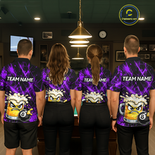 Load image into Gallery viewer, Custom Purple Funny Beer Billiard Shirt for Women Billiard Jersey 8 Ball Pool Shirt Outfit BHT23