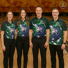 Load image into Gallery viewer, Green Lightning Thunder Angry Shark Bowling shirts For Women Custom Shark Bowling Team Jerseys NQS11758