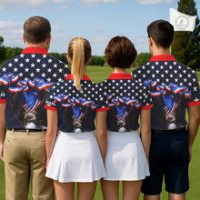 Load image into Gallery viewer, Custom 250 years of freedom Eagle American Flag Womens Golf Polo shirts, patriotic team golf outfit NQS11597