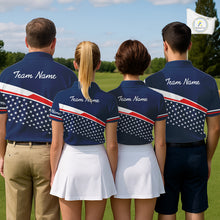 Load image into Gallery viewer, Blue Navy American Flag Womens Golf Polo Shirts Custom Patriotic Team Golf Shirts For Womens Golf Gifts NHT693