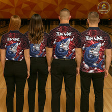 Load image into Gallery viewer, Red Lightning Thunder Angry Shark Bowling shirts For Men Custom Shark Bowling Team Jerseys NQS11756