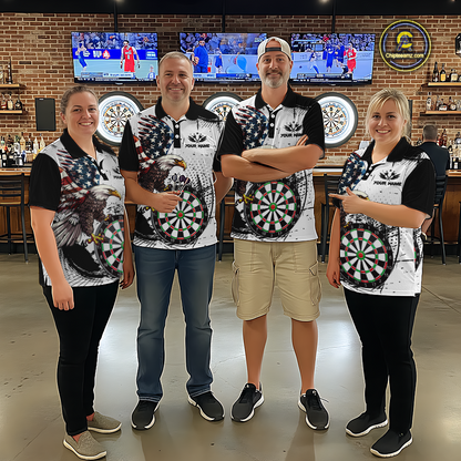 Custom American Eagle Dart Shirs for Men Patriotic Dartboard Shirt Gift Dart Jersey DHT4