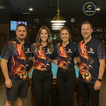 Load image into Gallery viewer, Custom US Eagle 8 9 Ball Billiard Yin Yang Shirts for Women Billiard Team Shirts Billiard League Polo &amp; 1/4 Zip NNT90
