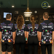 Load image into Gallery viewer, Custom Funny American Flag 8 Ball Pool Shirt for Men Billiard Jersey Polo &amp; 1/4 Zip Billiard Shirt BHT16