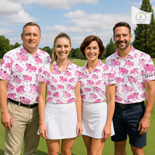 Load image into Gallery viewer, Funny Pink Frog Pattern Womens Golf Polo Shirts Custom Golf Attire For Ladies Personalized Golfer Gift NHN0134