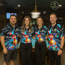 Load image into Gallery viewer, Custom Funny Turquoise Chicken 9 Ball Pool Billiard Shirt for Women Polo &amp; 1/4 Zip, Billiard Team Jerseys NNT157