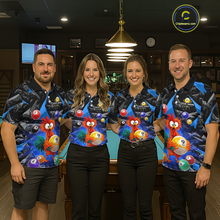 Load image into Gallery viewer, Custom Funny Blue Chicken 9 Ball Pool Billiard Shirt for Women Polo &amp; 1/4 Zip, Billiard Team Jerseys NNT157