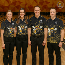 Load image into Gallery viewer, Custom Funny Beer Bee Bowling Jersey for Men Bowling Team Shirts Polo &amp; 1/4 Zip HNT191