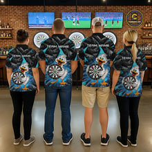 Load image into Gallery viewer, Custom Turquoise Duck Funny Dart Shirt Dart Team Jersey for Women Dartboard Polo &amp; 1/4Zip NNT167