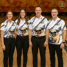 Load image into Gallery viewer, Funny Pug Dog Bowling Team Shirt for Women Custom Bowling Jersey Polo &amp; 1/4-Zip Bowling Unisex QZT984