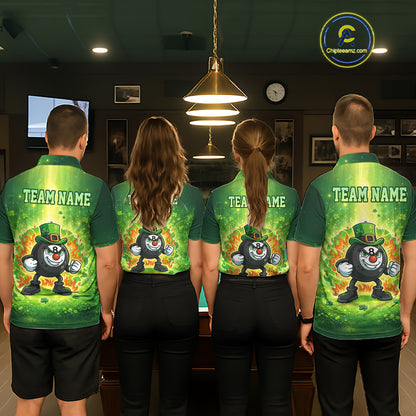 Shamrock Funny Fire Flame 8 Ball Women Billiards Shirt Personalized St Patrick's Day Pool Balls Shirt NYN2679