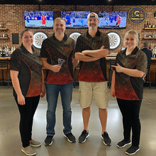 Load image into Gallery viewer, Funny Dartboard Cowboy Darts Polo &amp; 1/4-Zip Shirts For Women Custom Grunge Brown Darts Team Jerseys NYN3079