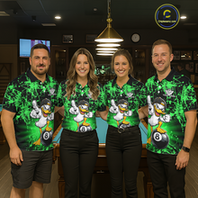 Load image into Gallery viewer, Custom Green Funny Duck Billiard Shirt for Men Billiard Team Jersey League 8 Ball Pool Shirts NNT171