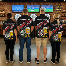 Load image into Gallery viewer, Custom Red Funny Beer Dart Shirts for Women Darts Team Jerseys Dart Tournament Polo &amp; 1/4 Zip NNT139
