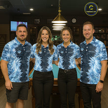 Load image into Gallery viewer, Icy Pattern Blue 9 Ball Pool Billiard Team Shirt For Women Custom Snowflake Billiards Ball Attire NYN3043