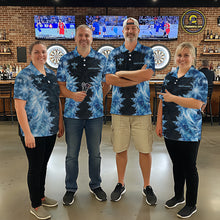 Load image into Gallery viewer, Icy Snowflake Blue Dartboard Women Darts Polo &amp; 1/4-Zip Shirts Custom Darts Clothing Team Shirt Jersey NYN3034