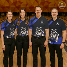 Load image into Gallery viewer, Custom Blue Ugly Raccoon Bowling Shirt for Women Bowling League Polo &amp; Quarter-Zip Gift QZT853
