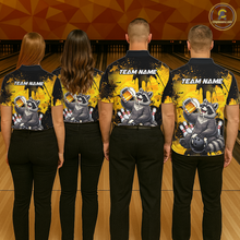 Load image into Gallery viewer, Custom Beer Raccoon Bowling Jersey for Women Bowling Polo &amp; 1/4 Zip Bowling Team Shirts HNT270
