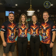 Load image into Gallery viewer, Fire Flame Eagle US Flag Pool Ball 3D Billiard Shirt For Women Personalized 8 Ball Billiard Attire NYN2587