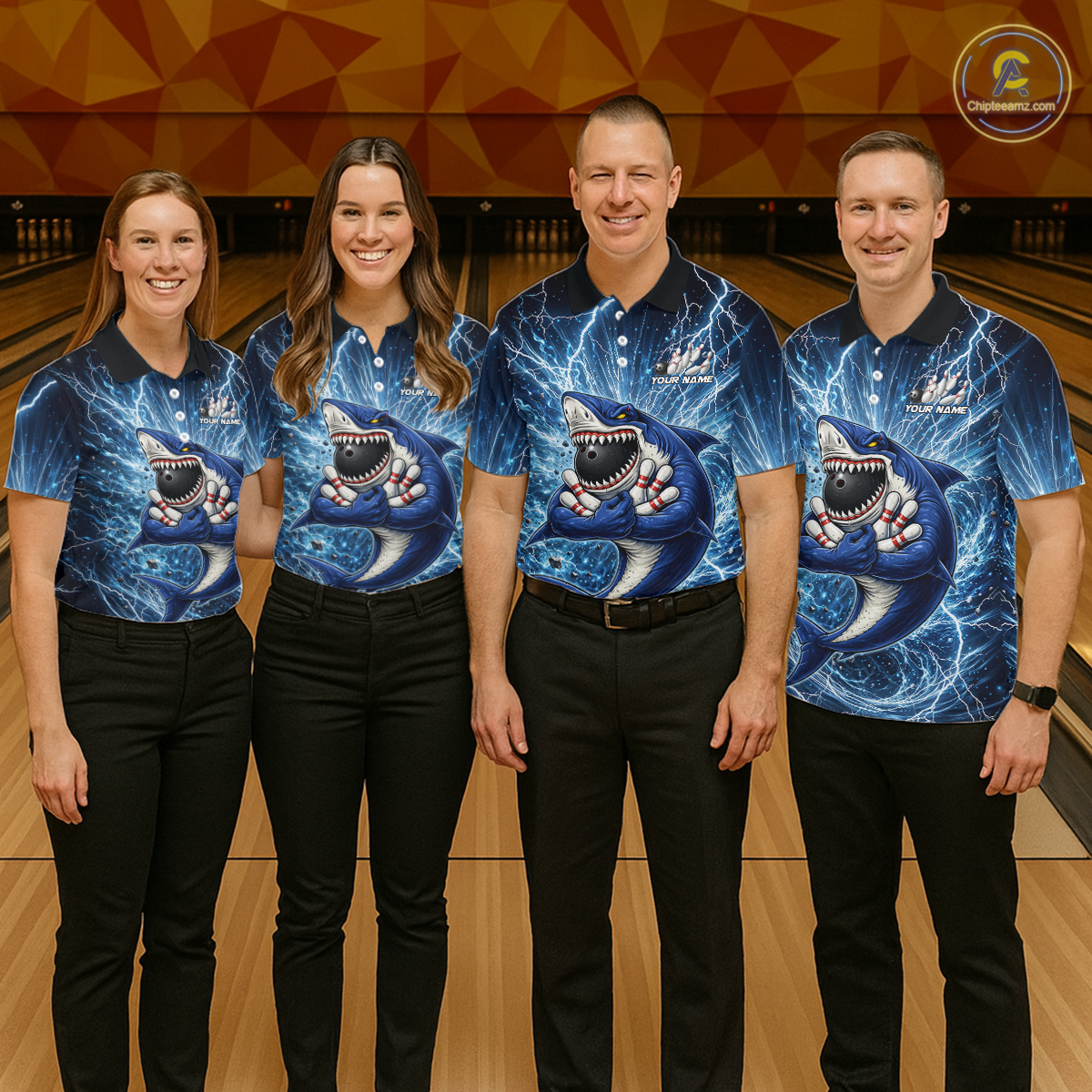 Custom Flame Shake Bowling Jersey for Women Polo & 1/4 Zip Bowling Team Shirts HNT223