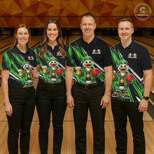 Load image into Gallery viewer, Custom Green Beer Duck Bowling Shirt for Women Duck Funny Beer Bowling Team Jersey HNT276