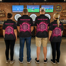 Load image into Gallery viewer, Black And Pink Smokes Dartboard Women Darts Polo Shirts Custom Tribal Dart Team Jerseys NYN2349