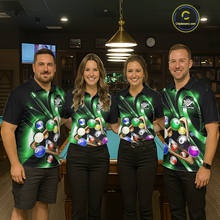 Load image into Gallery viewer, Custom Ball Pool Shirts Green Billiard Shirt for Men Billiard Team Jersey Billiard League NNT180