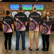 Load image into Gallery viewer, Pink Holographic Dartboard Grunge Darts 1/4-Zip Shirts For Women Custom Name For Darters NYN2705