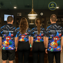 Load image into Gallery viewer, Custom Funny Blue Chicken 9 Ball Pool Billiard Shirt for Women Polo &amp; 1/4 Zip, Billiard Team Jerseys NNT157