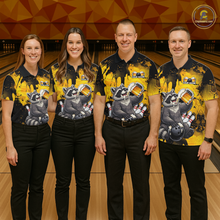 Load image into Gallery viewer, Custom Beer Raccoon Bowling Jersey for Women Bowling Polo &amp; 1/4 Zip Bowling Team Shirts HNT270