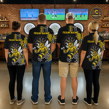 Load image into Gallery viewer, Custom Funny Bee Dart Team Shirt for Men Dart League Jersey Polo &amp; 1/4-Zip Dartboard Shirt Outfit DHT17