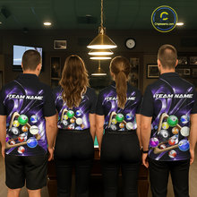 Load image into Gallery viewer, Custom Ball Pool Shirts Purple Billiard Shirt for Men Billiard Team Jersey Billiard League NNT180