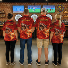 Load image into Gallery viewer, Fire Flame Tornado Funny Shark Darts Quarter-Zip Shirt For Women Custom Dart Team League Shirt|Red NYN2657