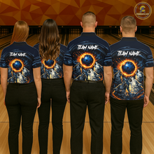 Load image into Gallery viewer, Wolf Bowling Jersey for Women Polo &amp; 1/4 Zip Custom Wolf Bowling Team Shirts Bowling League HNT205