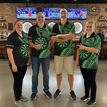Load image into Gallery viewer, Custom Green Tribal Dart Shirts for Women Dart Team Jersey Dartboard Gifts Polo &amp; 1/4 Zip NNT163