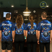 Load image into Gallery viewer, Thunder Lightning Billiard Ball Shirt For Men Custom Blue Flames 8 Ball Billiard Pool Jersey NYN3133
