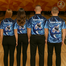 Load image into Gallery viewer, Custom Flame Shake Bowling Jersey for Men Polo &amp; 1/4 Zip Bowling Team Shirts HNT223