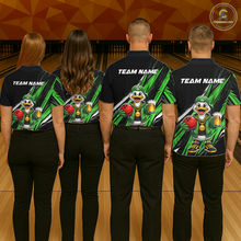 Load image into Gallery viewer, Custom Green Beer Duck Bowling Shirt for Women Duck Funny Beer Bowling Team Jersey HNT276